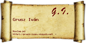 Grusz Iván névjegykártya